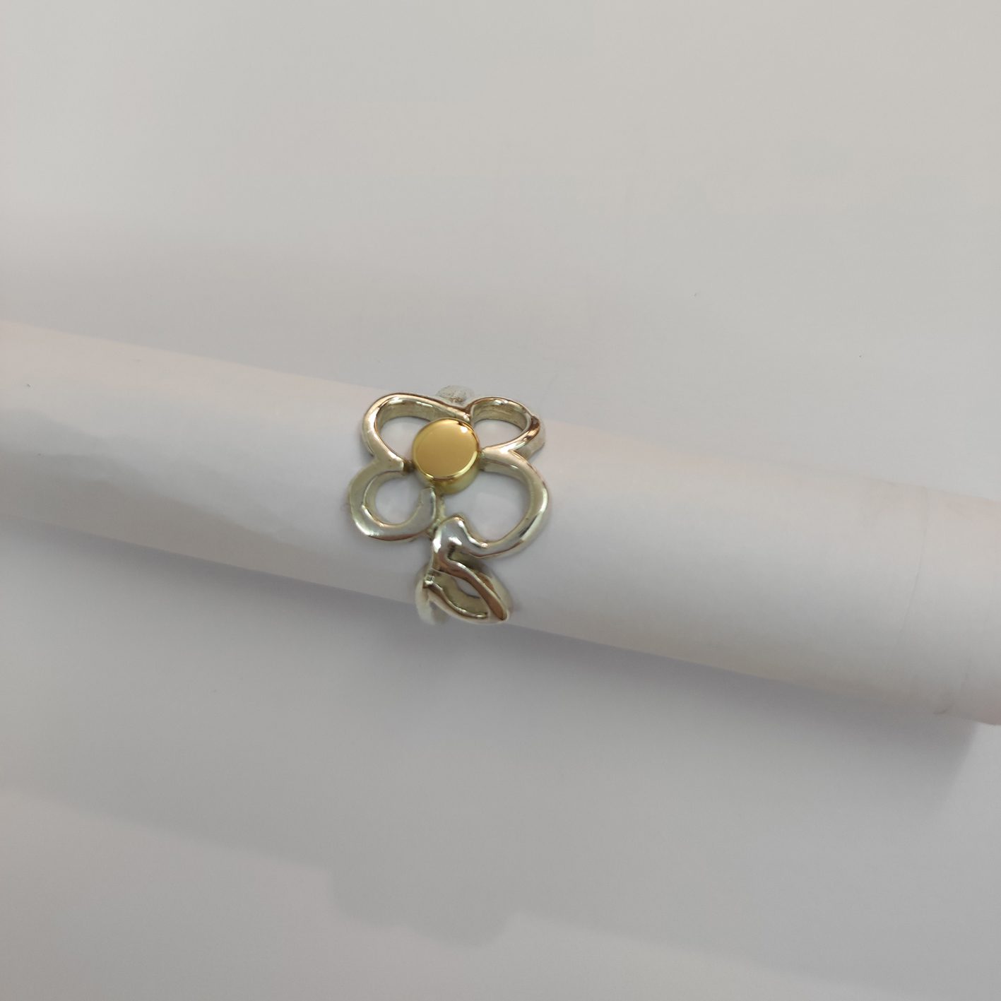 Anillo plata y oro